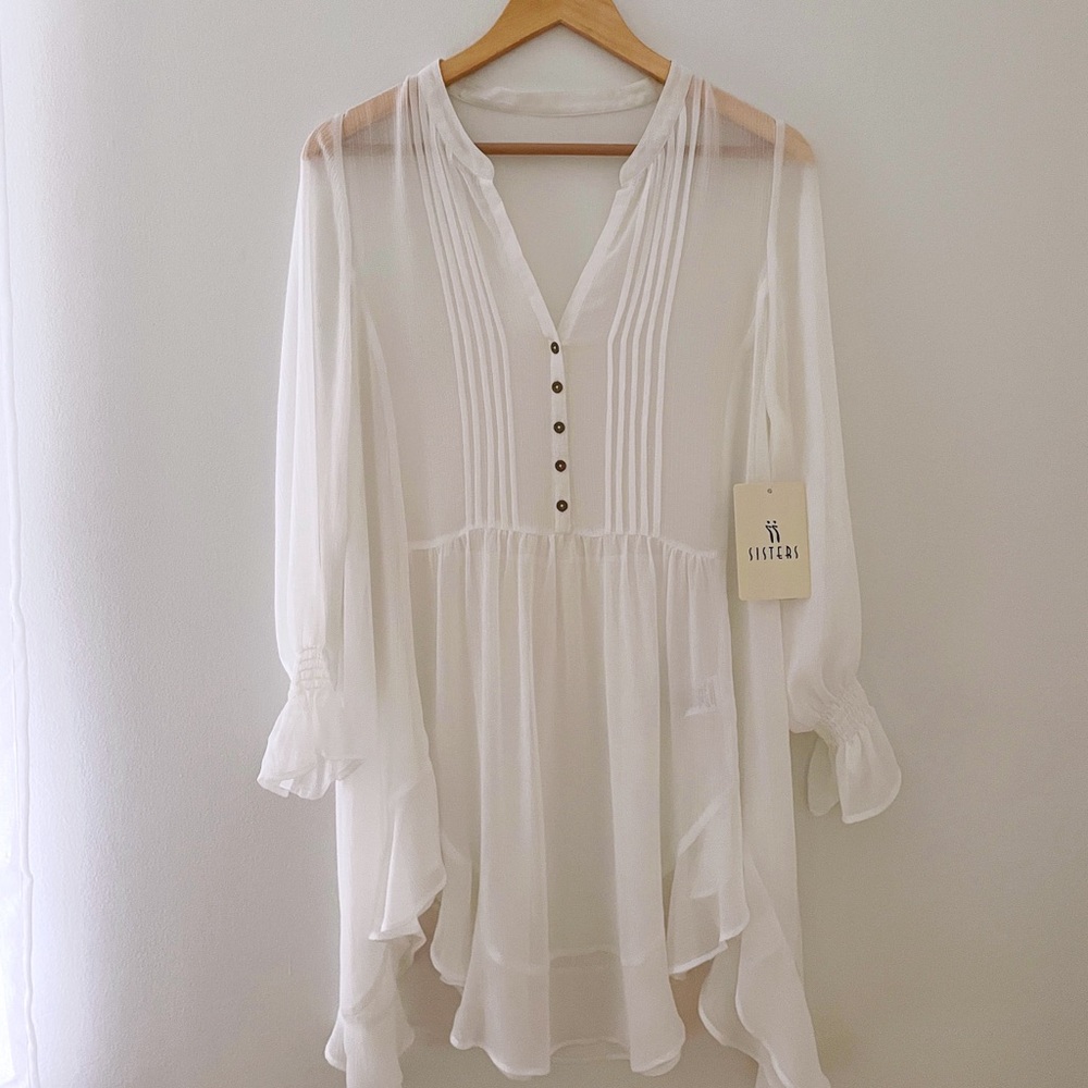 NWT Sisters Brand Sheer Dress, Small